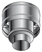 rookgasafvoerkap Isoleco DP 25 dubbelwandig 80 inox